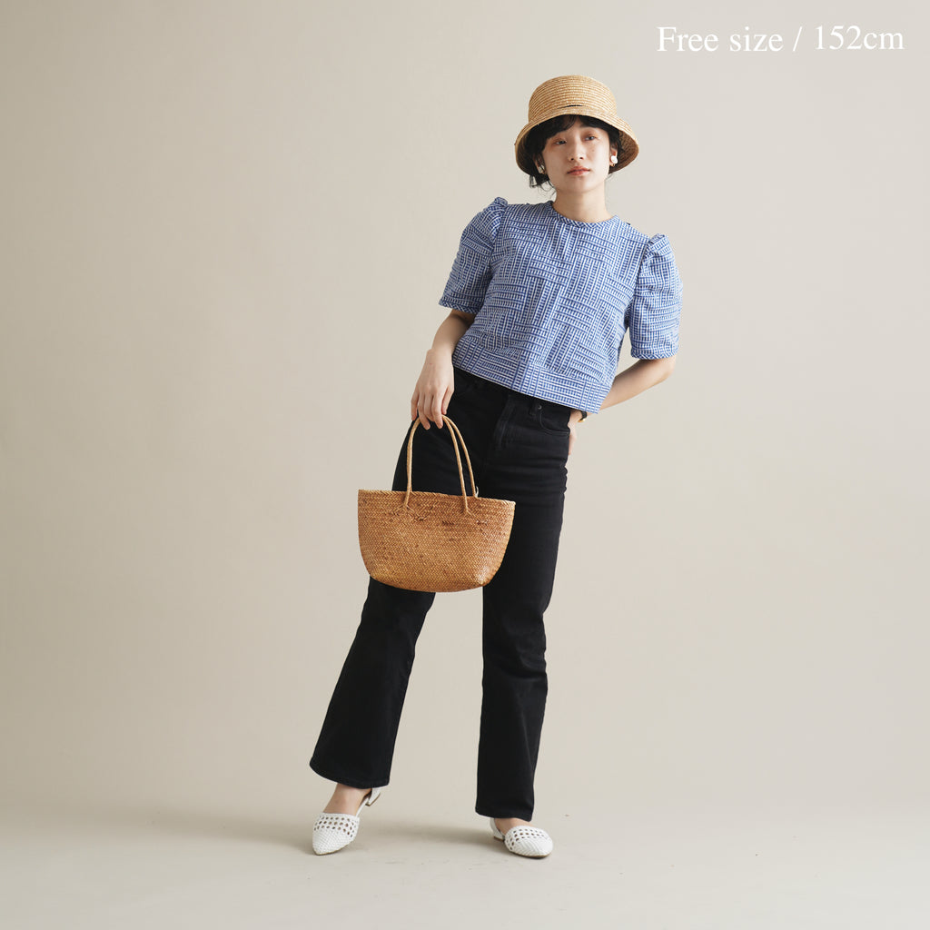 白雲 - Banshu-Ori Jacquard Blouse -
