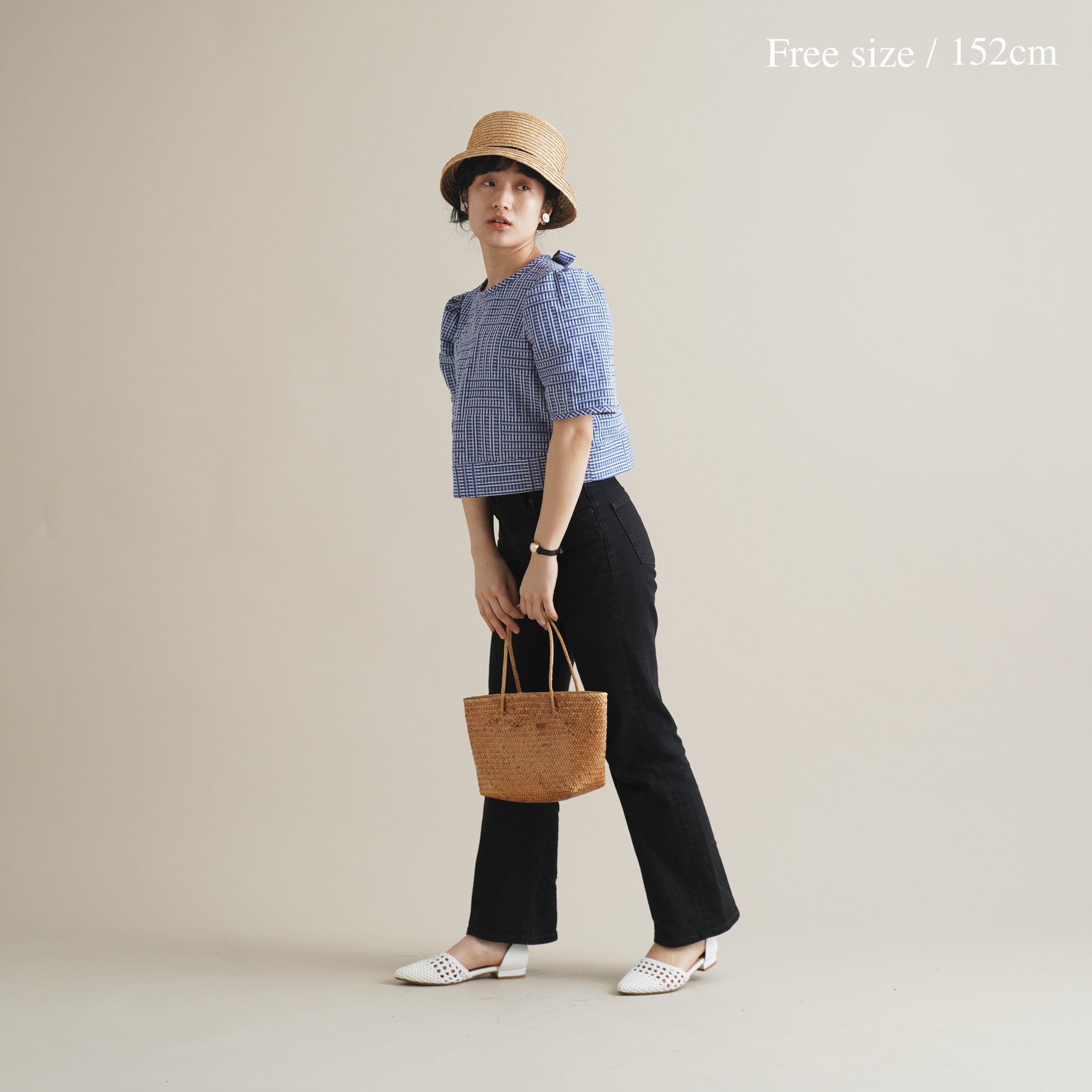 白雲 - Banshu-Ori Jacquard Blouse -