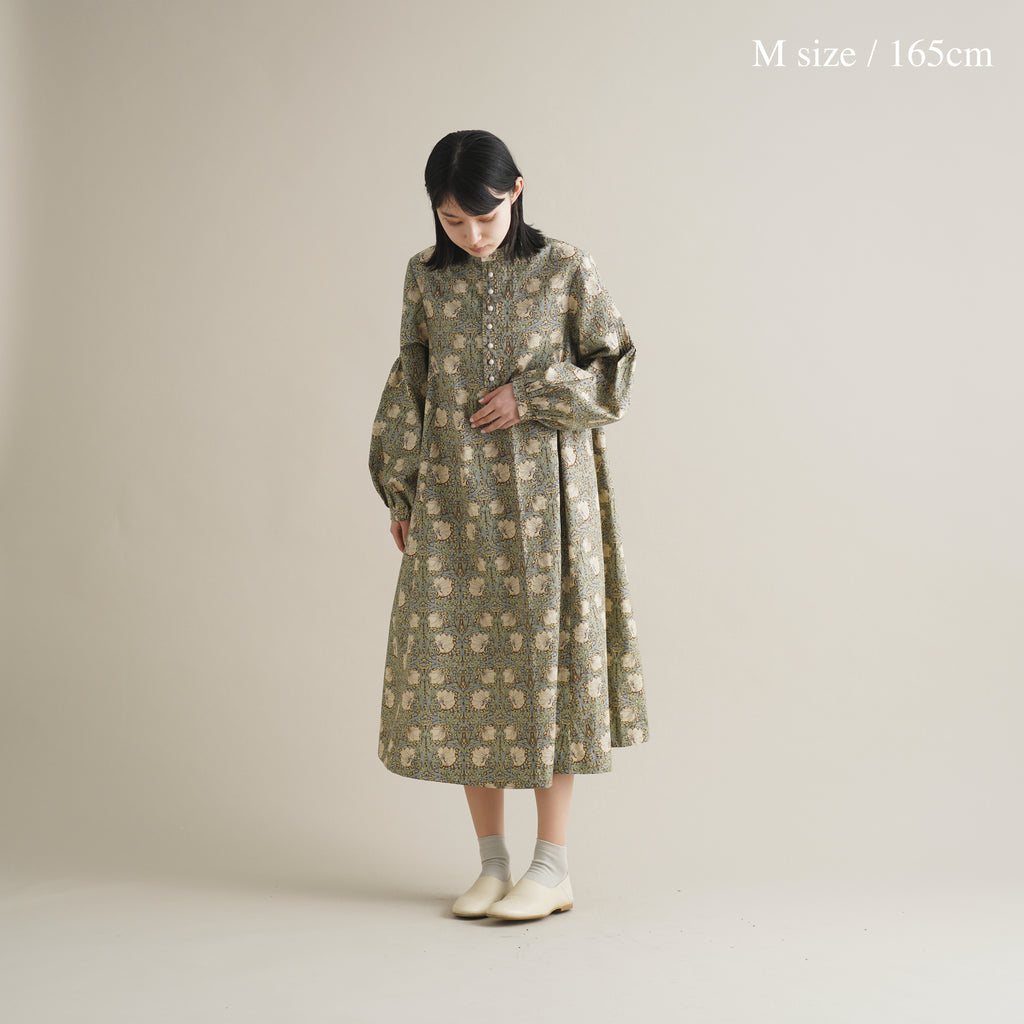 るりはこべ - William Morris Print Dress -