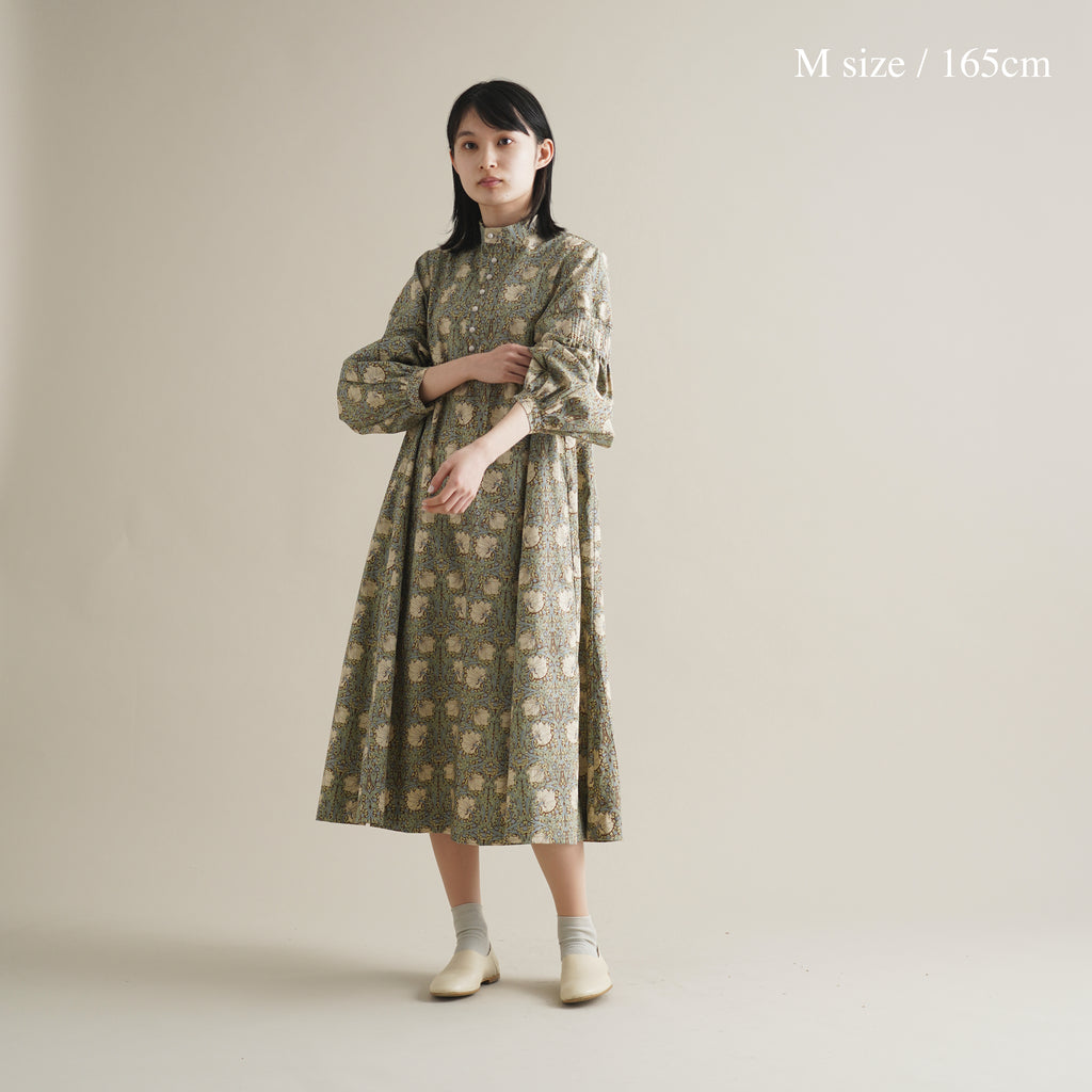 るりはこべ - William Morris Print Dress -