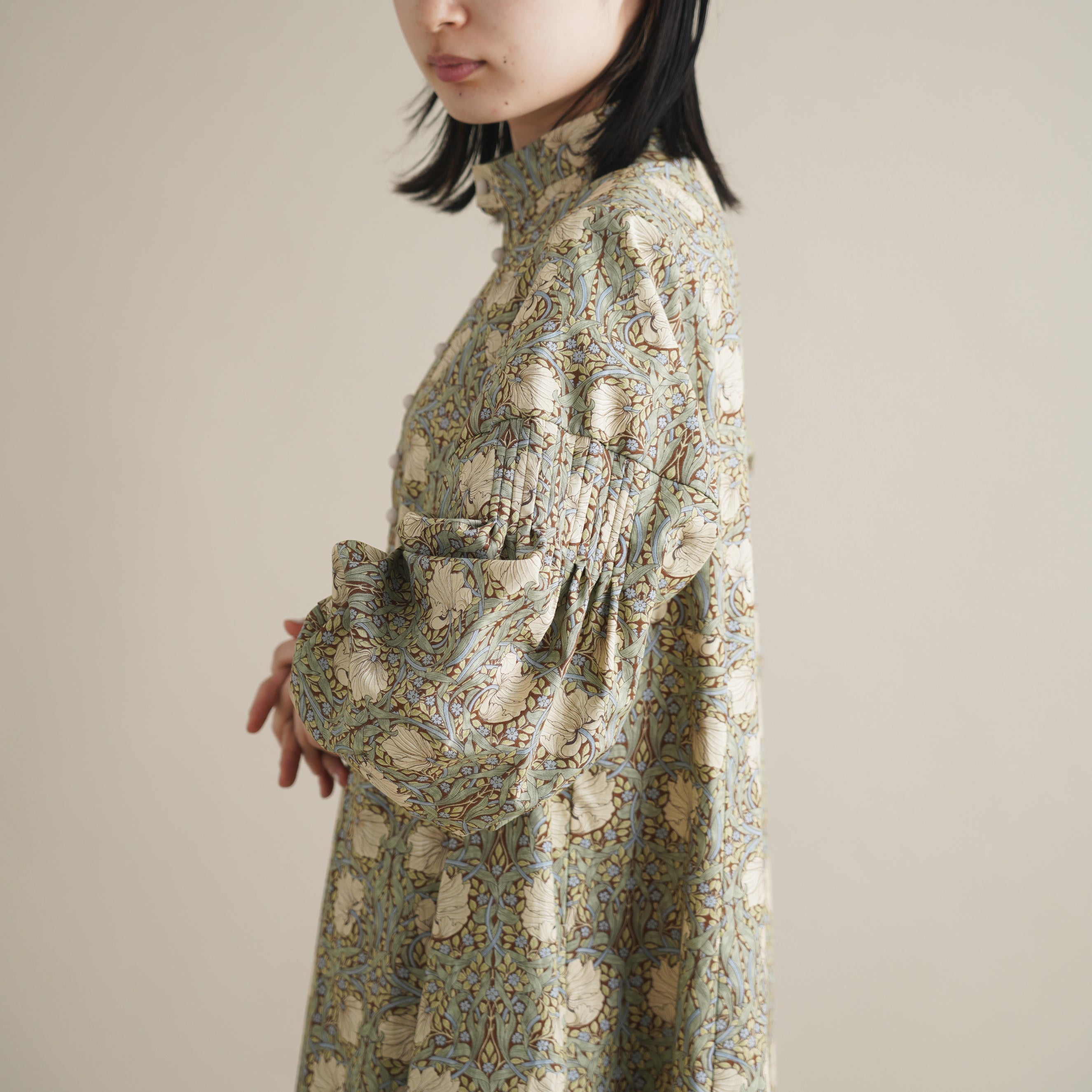 るりはこべ - William Morris Print Dress -