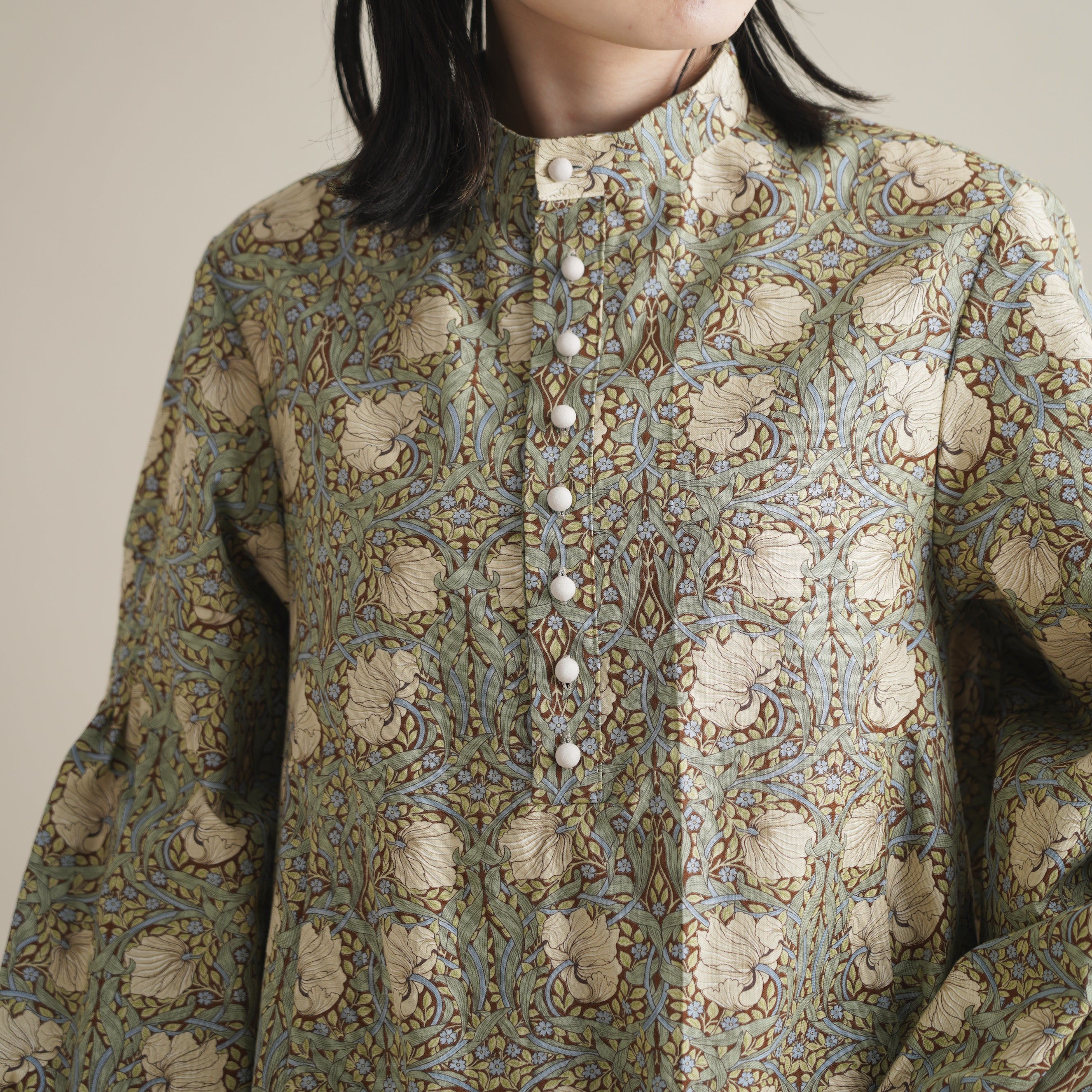 るりはこべ - William Morris Print Dress -