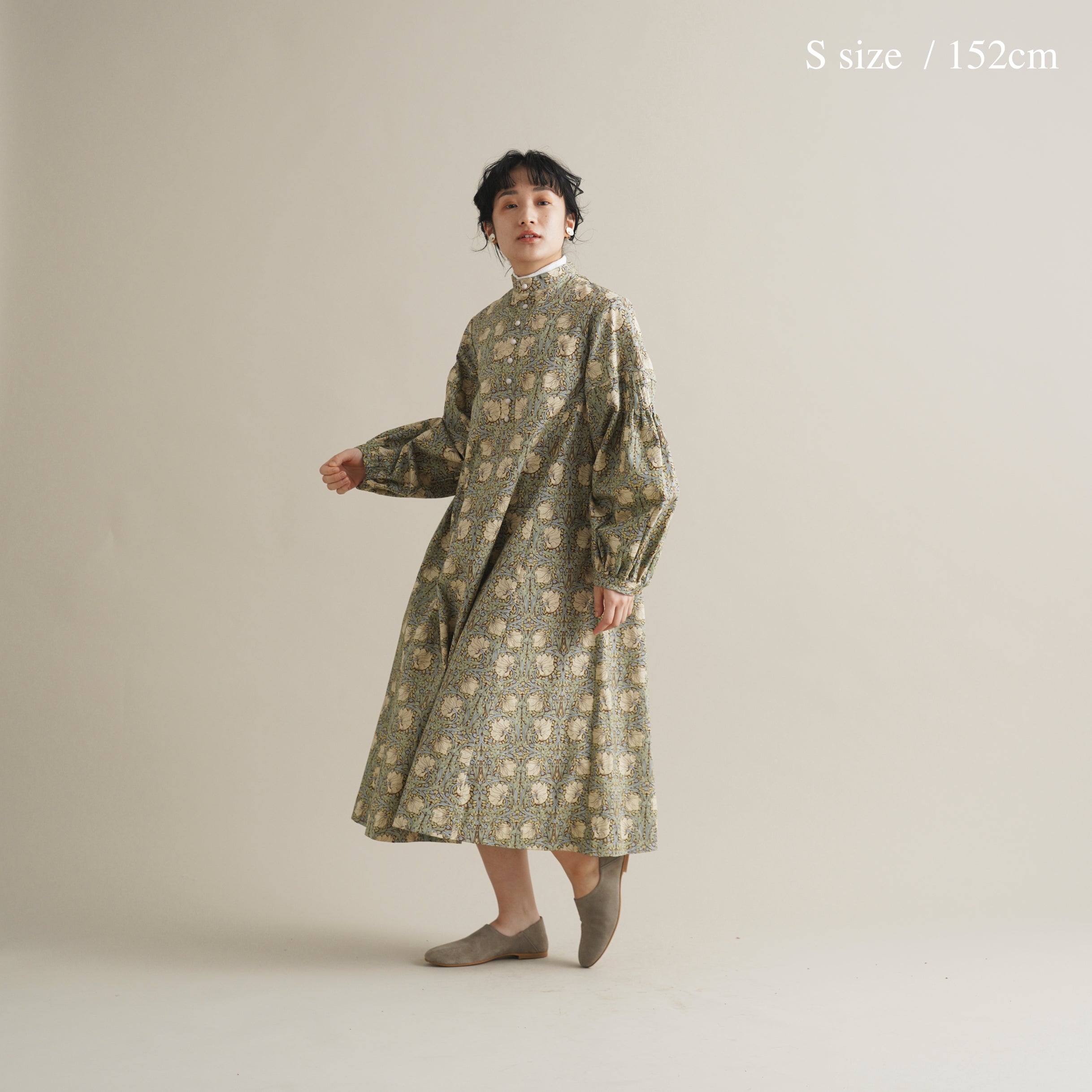 るりはこべ - William Morris Print Dress -