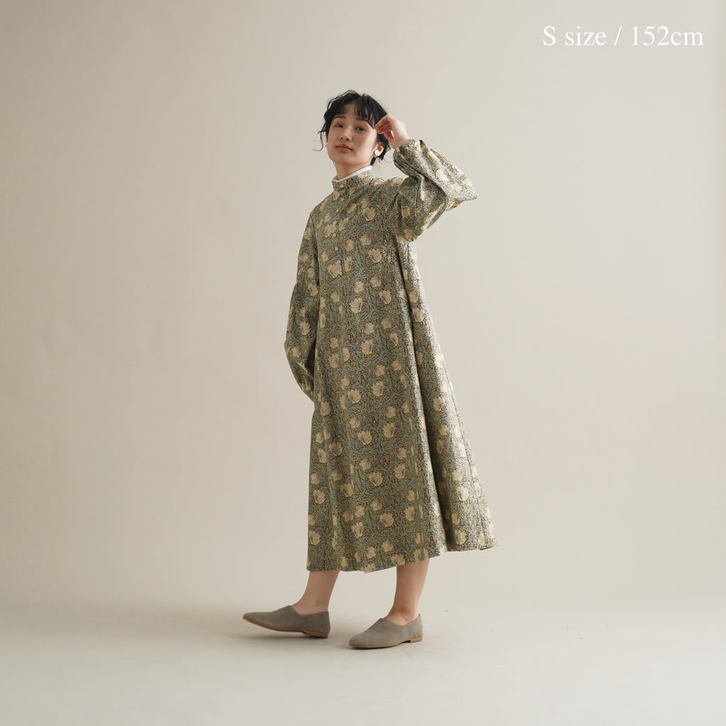 るりはこべ - William Morris Print Dress -