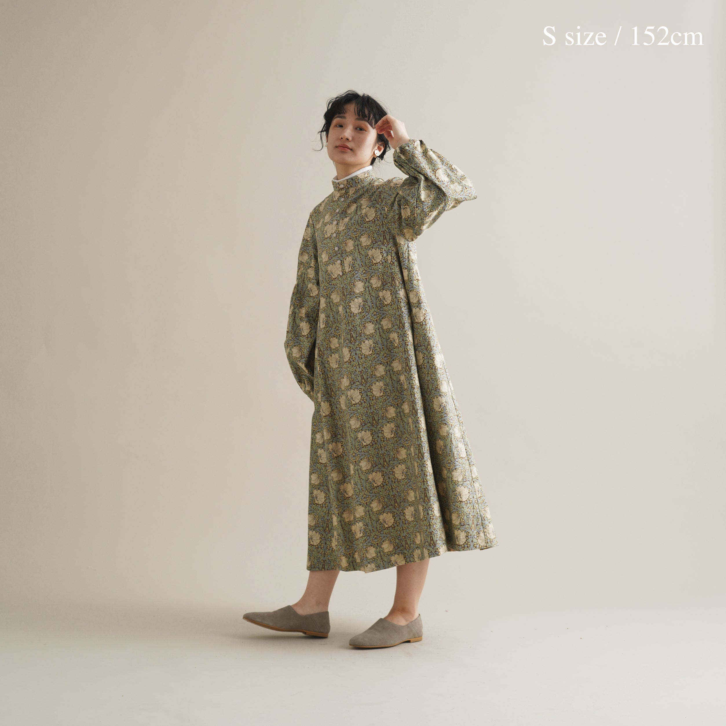 るりはこべ - William Morris Print Dress -