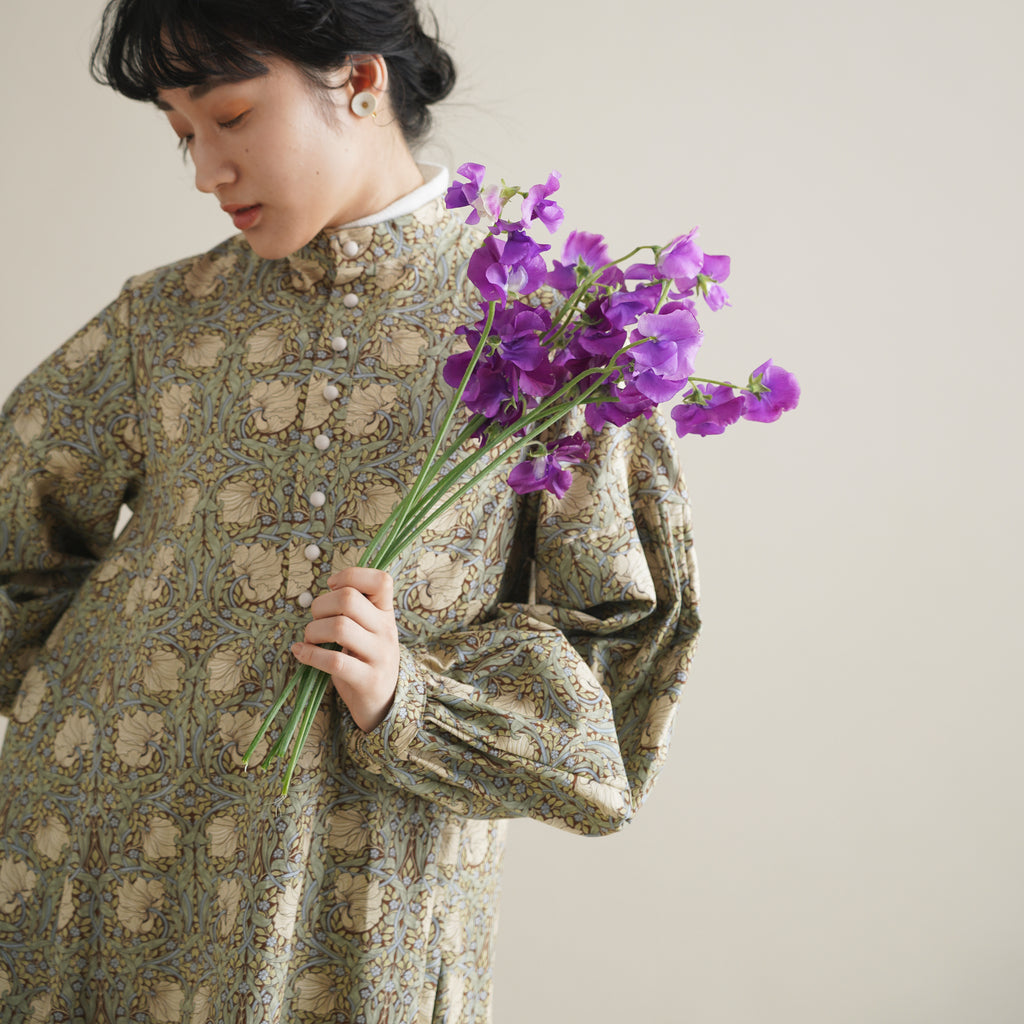 るりはこべ - William Morris Print Dress -