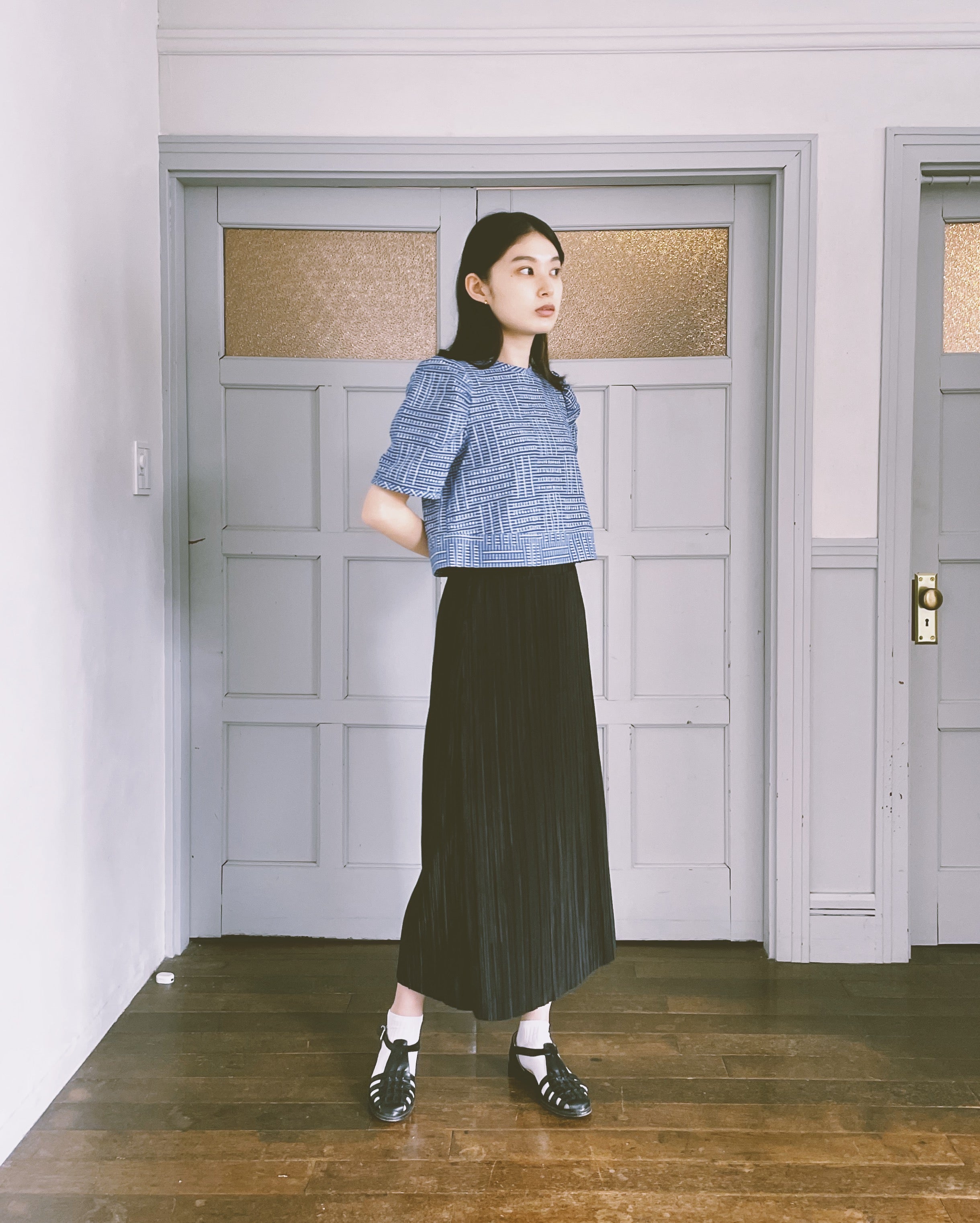 白雲 - Banshu-Ori Jacquard Blouse -