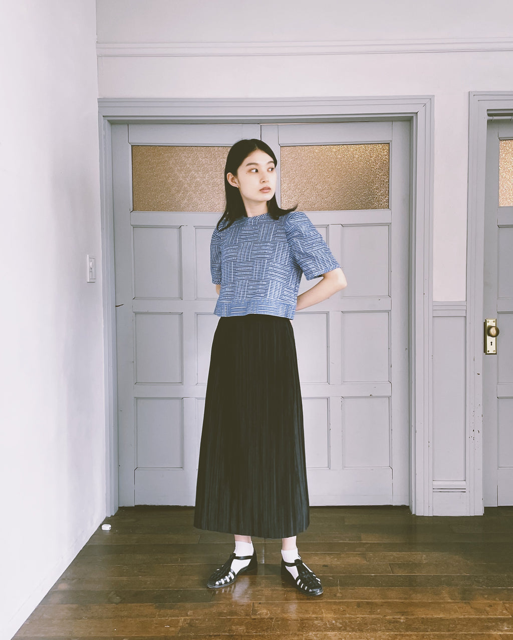 白雲 - Banshu-Ori Jacquard Blouse -