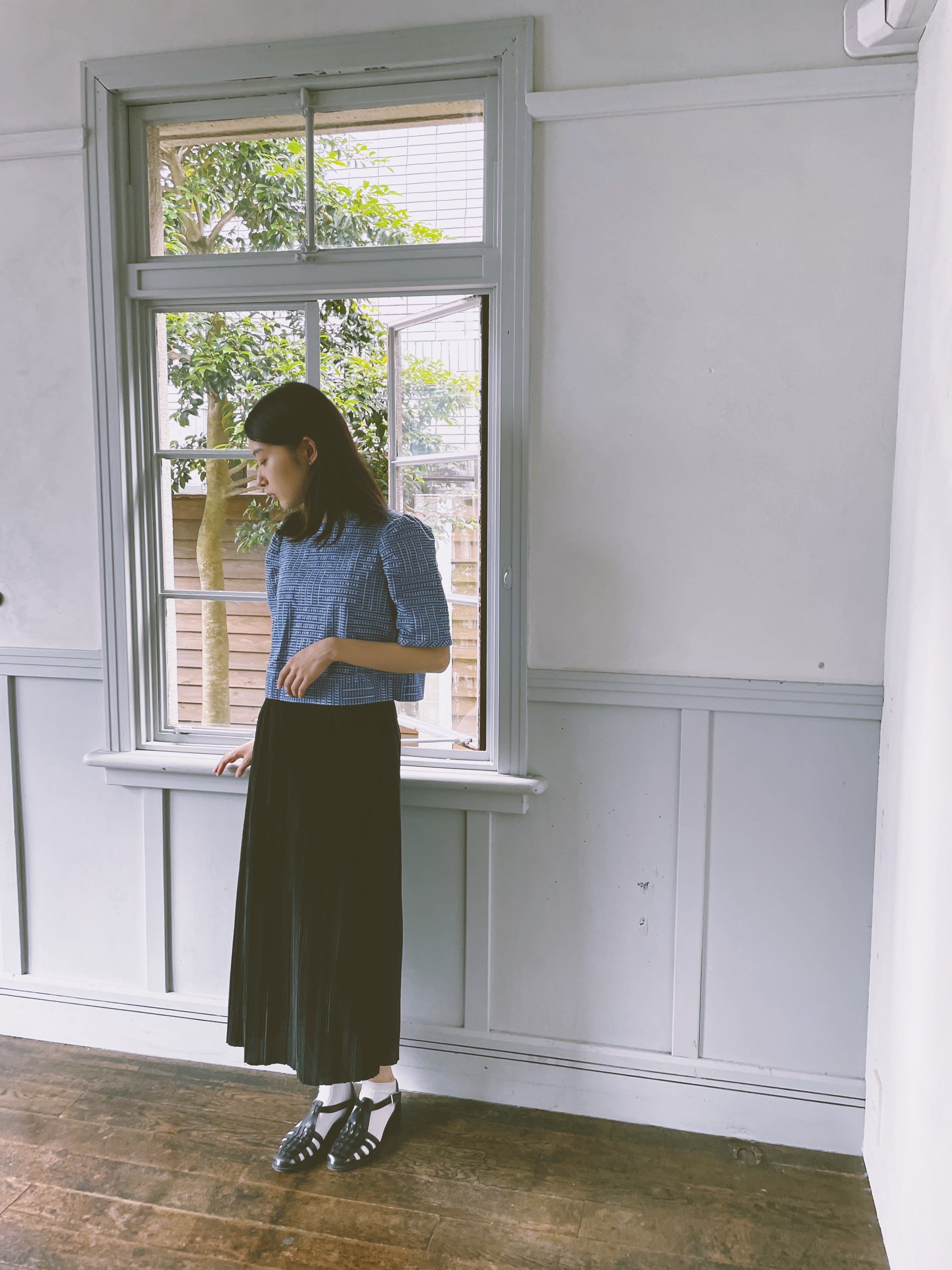 白雲 - Banshu-Ori Jacquard Blouse -