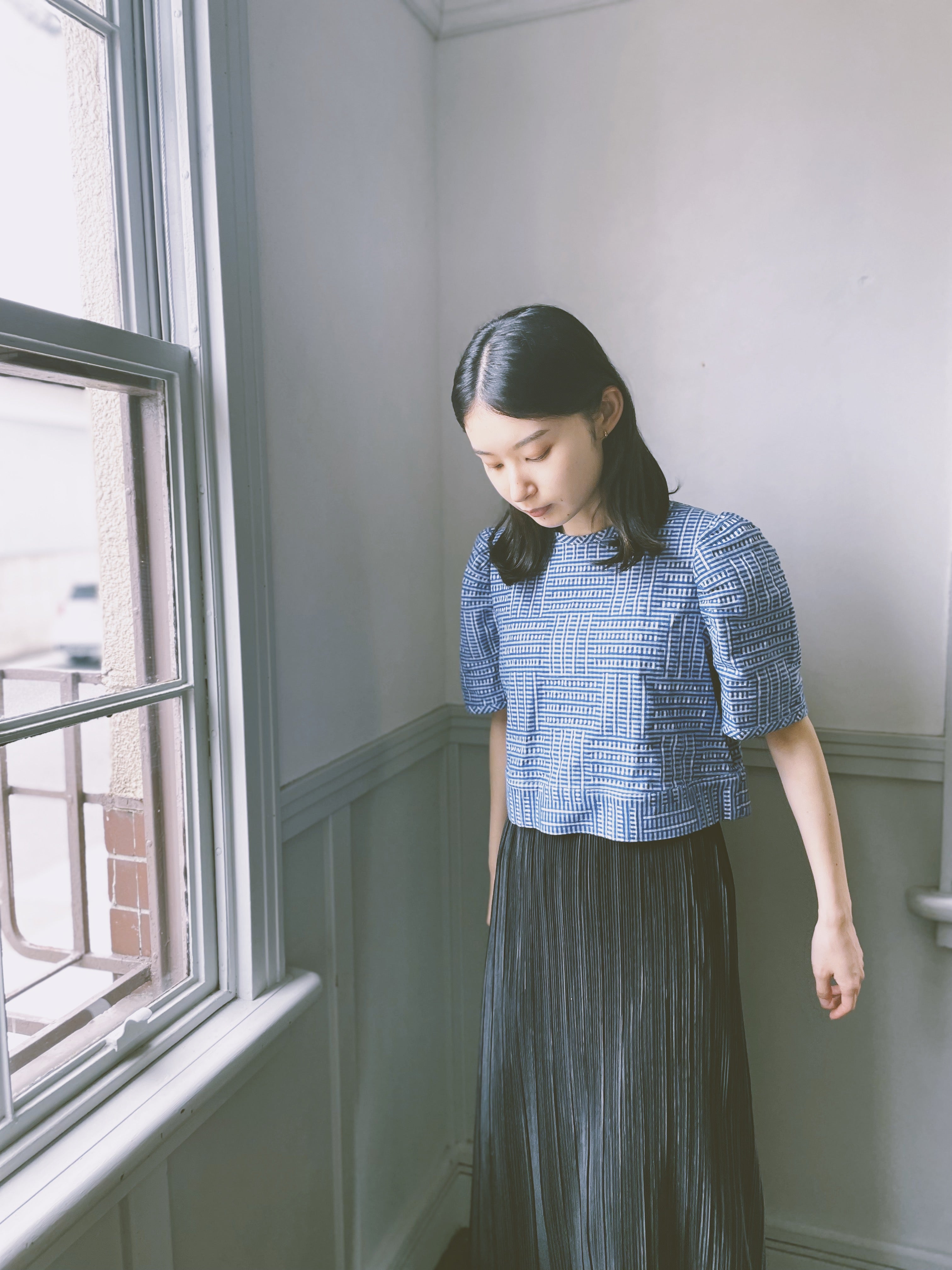 白雲 - Banshu-Ori Jacquard Blouse -