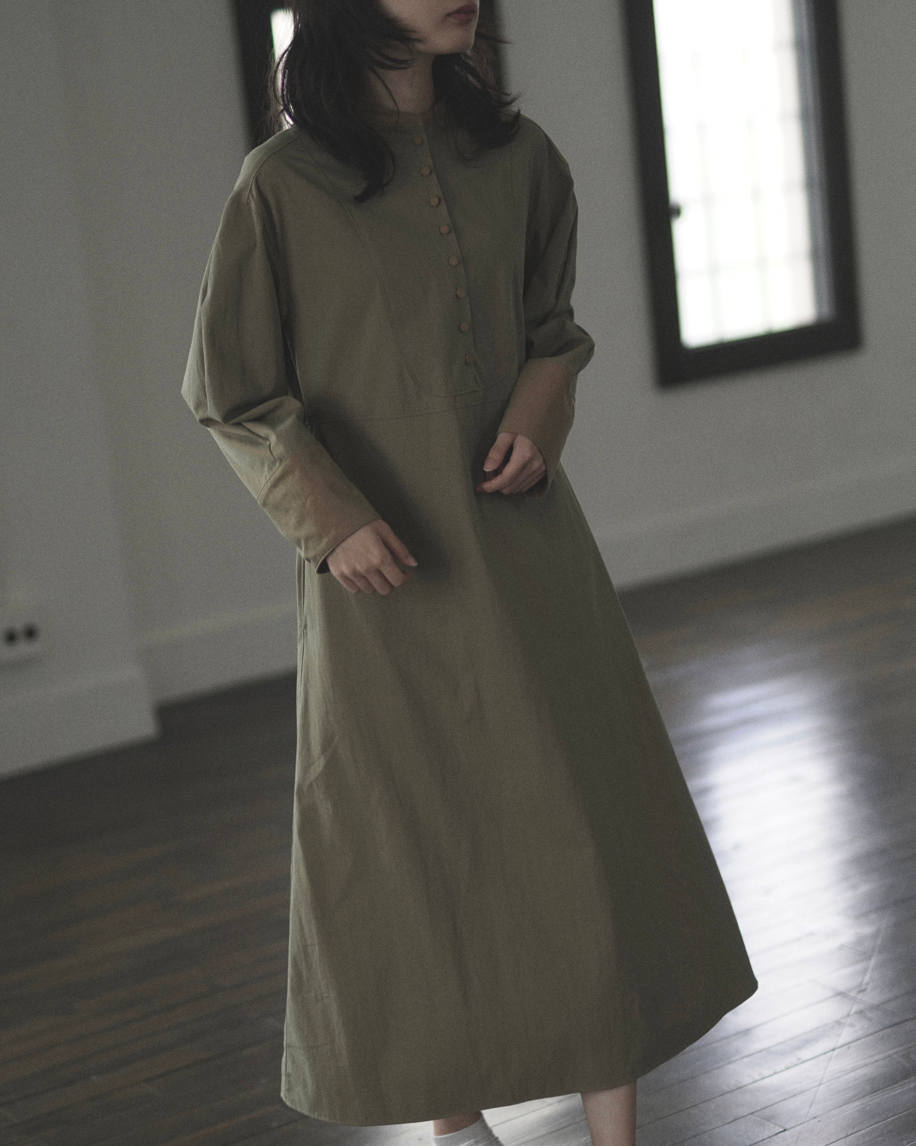 清明 - Chambray Long Shirt Dress -