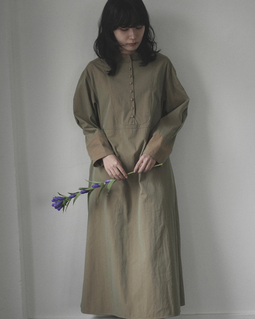 清明 - Chambray Long Shirt Dress -
