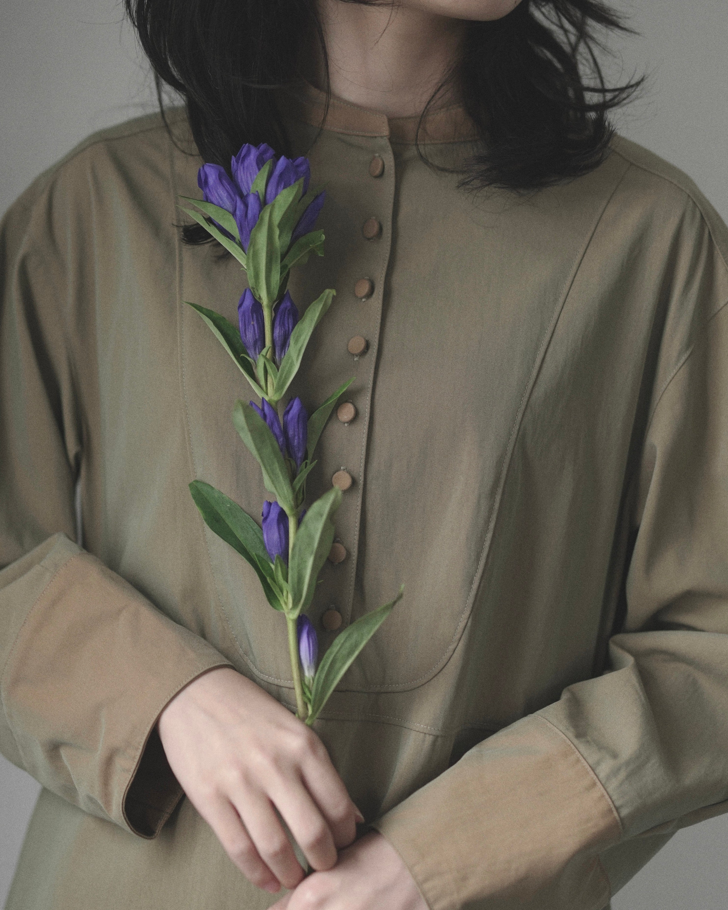 清明 - Chambray Long Shirt Dress -